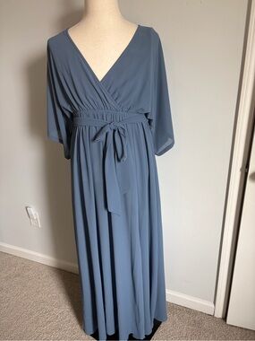 Baltic Born Slate Blue Wrap Wedding Dress